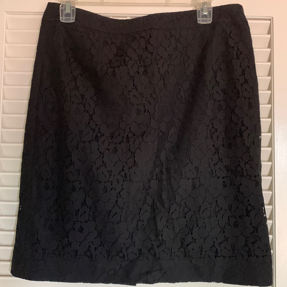 Halogen lace floral black pencil skirt